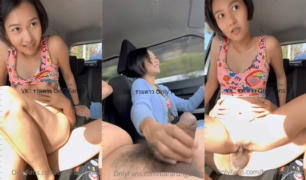 bararungbung น้องบุ้งสาวตัวเล็กแต่โครตแสบ ขับรถมือเดียวแล้วชักว่าวให้แฟน จนน้ำเกือบแตกแล้วจอดรถเย็ดกัน
